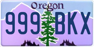 OR license plate 999BKX