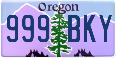 OR license plate 999BKY