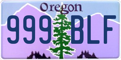 OR license plate 999BLF