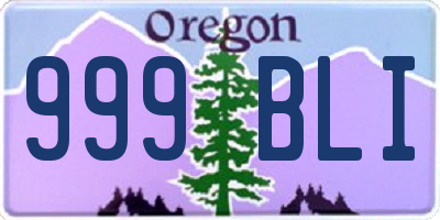 OR license plate 999BLI