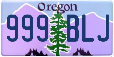 OR license plate 999BLJ
