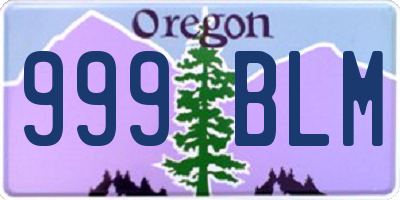 OR license plate 999BLM