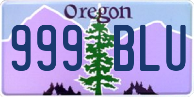 OR license plate 999BLU