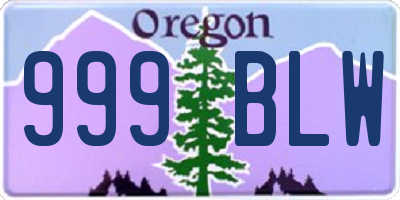 OR license plate 999BLW