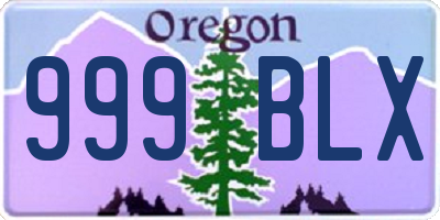 OR license plate 999BLX