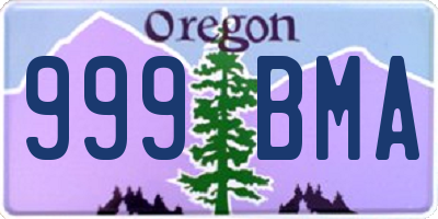 OR license plate 999BMA