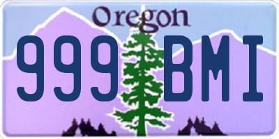 OR license plate 999BMI