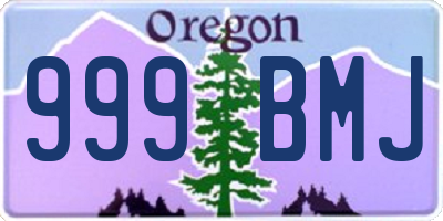 OR license plate 999BMJ