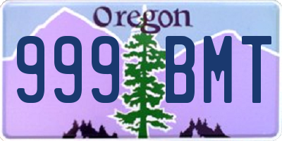 OR license plate 999BMT