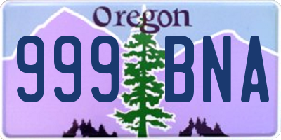 OR license plate 999BNA