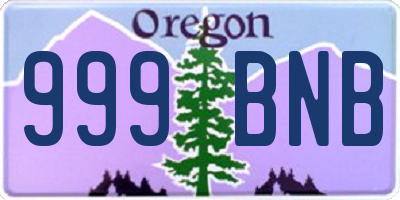 OR license plate 999BNB