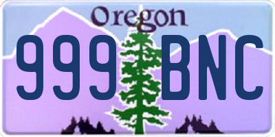 OR license plate 999BNC