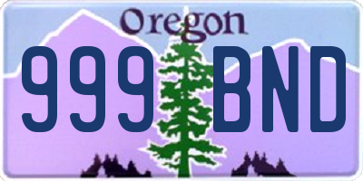 OR license plate 999BND