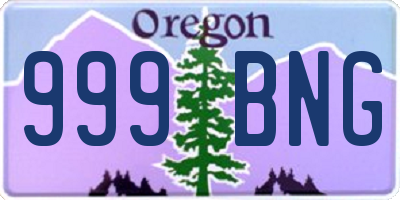 OR license plate 999BNG