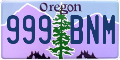 OR license plate 999BNM