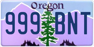 OR license plate 999BNT