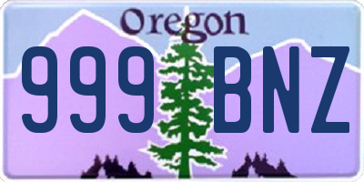 OR license plate 999BNZ