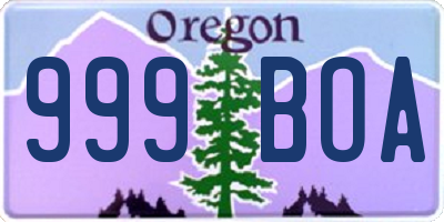 OR license plate 999BOA