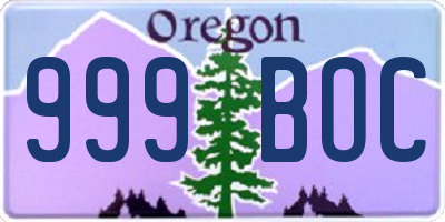 OR license plate 999BOC