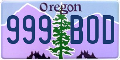 OR license plate 999BOD