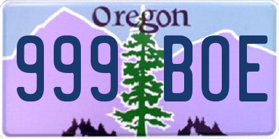 OR license plate 999BOE