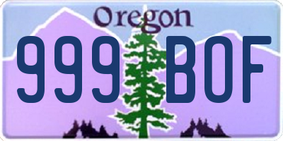 OR license plate 999BOF