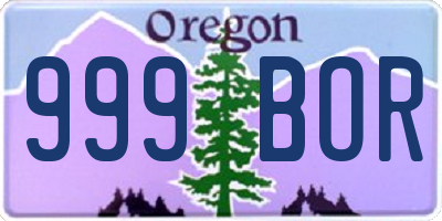 OR license plate 999BOR
