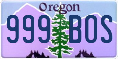 OR license plate 999BOS