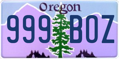 OR license plate 999BOZ