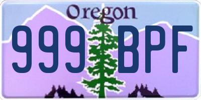 OR license plate 999BPF