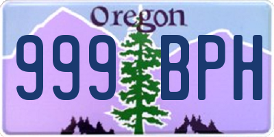 OR license plate 999BPH