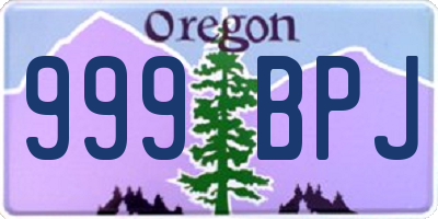 OR license plate 999BPJ