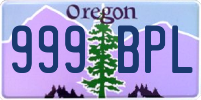 OR license plate 999BPL