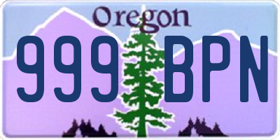 OR license plate 999BPN