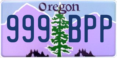 OR license plate 999BPP