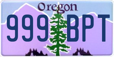 OR license plate 999BPT