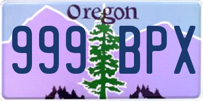OR license plate 999BPX