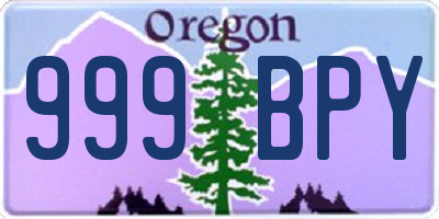 OR license plate 999BPY