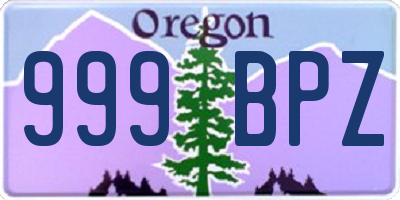 OR license plate 999BPZ