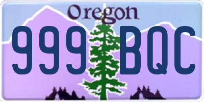 OR license plate 999BQC