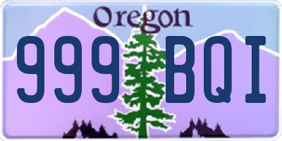 OR license plate 999BQI