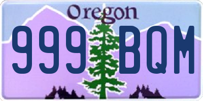 OR license plate 999BQM