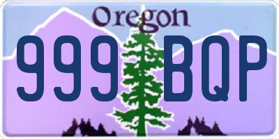OR license plate 999BQP