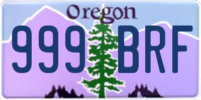 OR license plate 999BRF