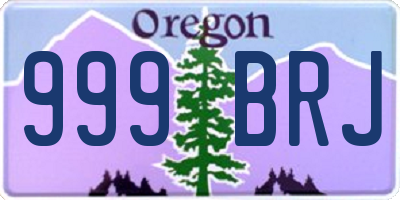 OR license plate 999BRJ