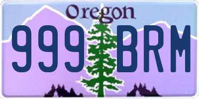 OR license plate 999BRM