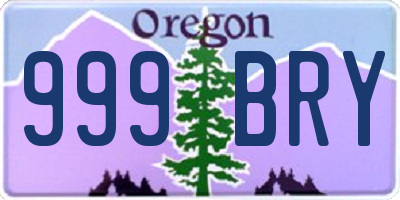 OR license plate 999BRY