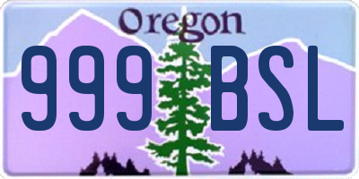 OR license plate 999BSL