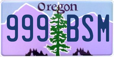 OR license plate 999BSM