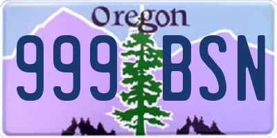 OR license plate 999BSN